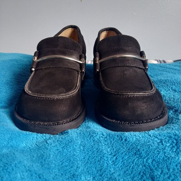 Vintage Skechers Black Chunky Heel Loafer Shoes Size 5 1/2 B - Picture 2 of 9